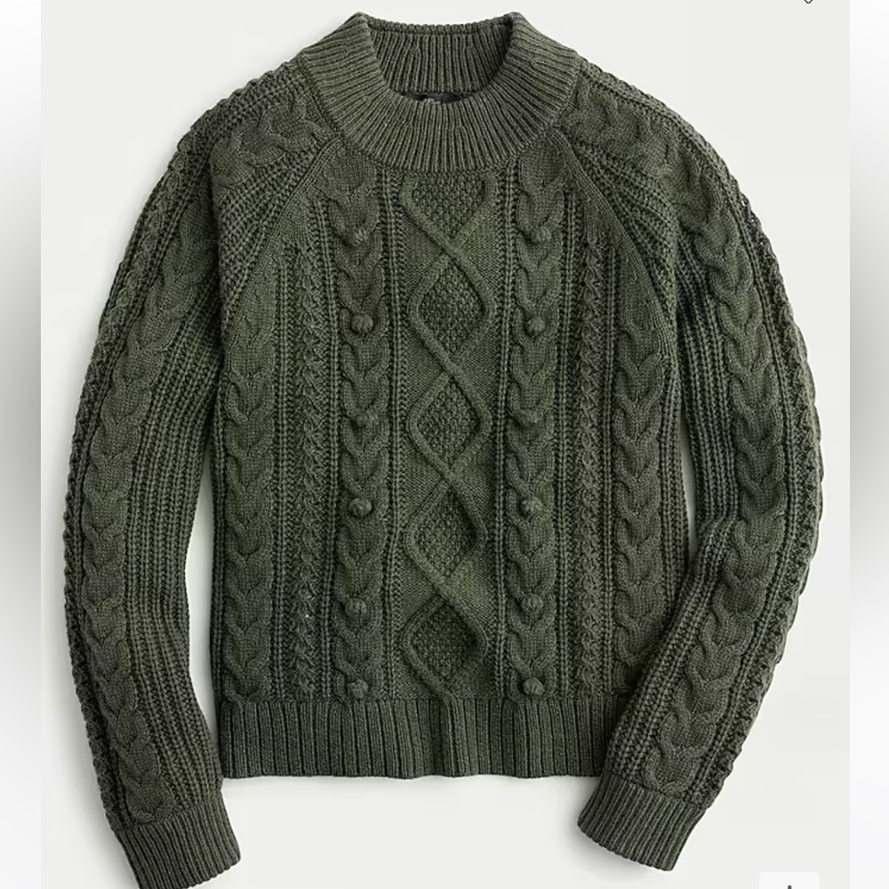 J. Crew Pom-pom Cable-knit Sweater Size Small NWT